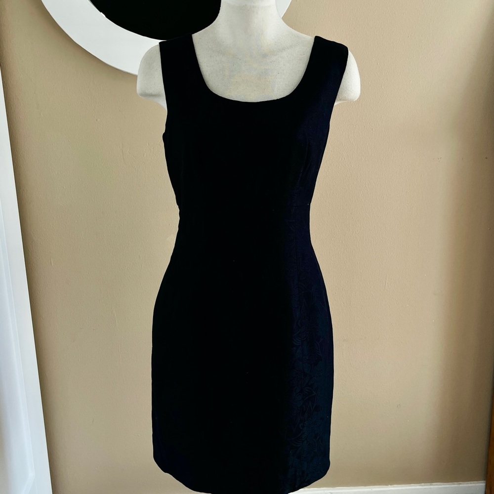 VTG Vintage Constance Saunders LBD Dress – Jacquard Floral– Sz 8